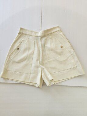 EDIT White High-waisted, wide- leg tailored utility shorts Size S